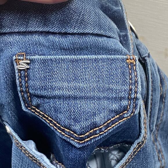 Seven7 Jeans Womens Size 8 Tummyless High Rise Skinny 30x29 Stretch Embroidered - Picture 5 of 8